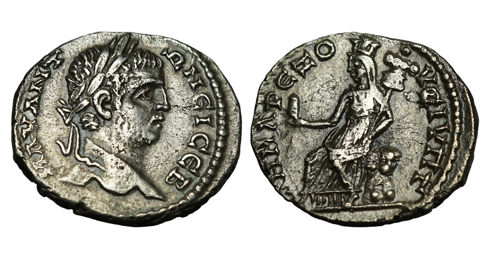 Caracalla denarius from Petra